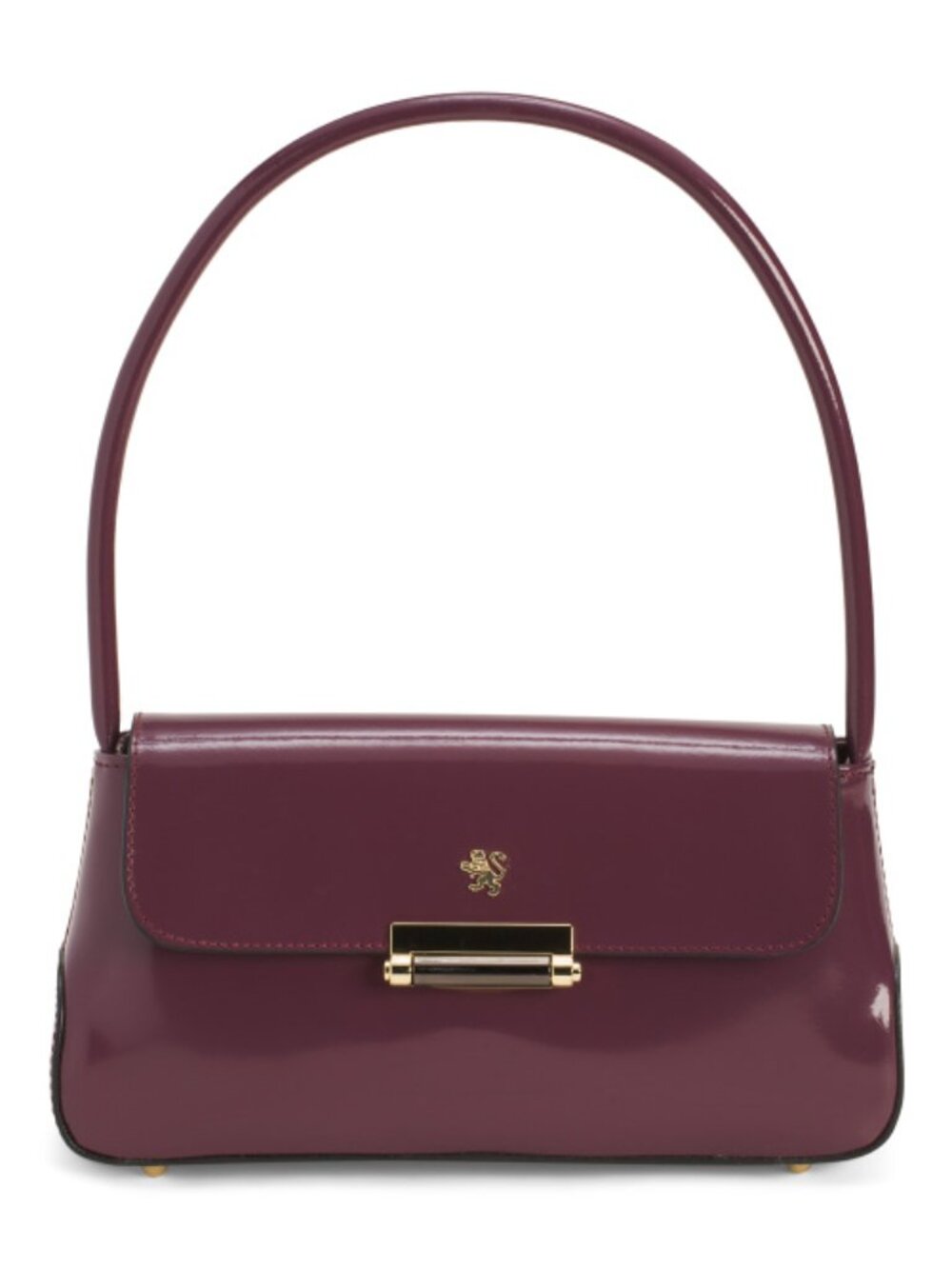 PRATESI Made In Italy Patent Leather Baguette Bag